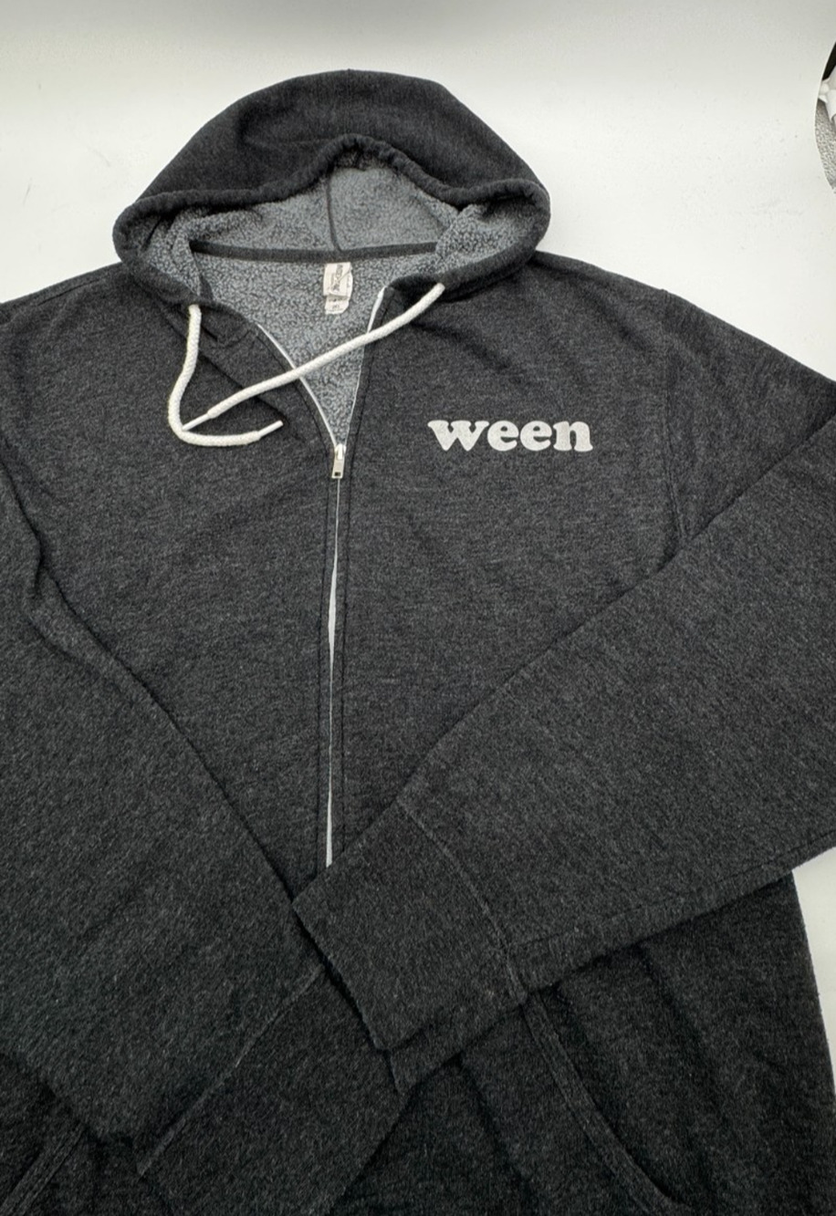 Ween Band Boognish Logo Hoodie 2XL Full Zip Heather Gray Independent Trading Co.